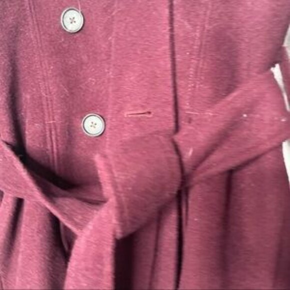 Banana Republic maroon purple button belted wool pea coat Small - Picture 4 of 8